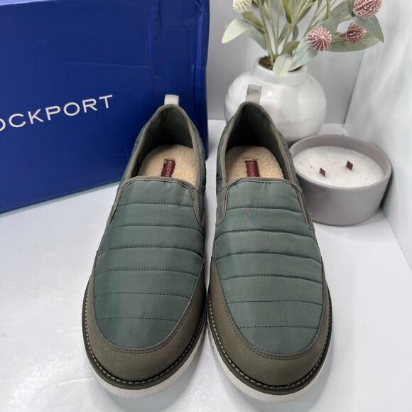 Rockport Axelrod Quilted Slip On Shoes Olive Green CI6928 Men 11 M NWB - Picture 5 of 9
